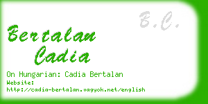 bertalan cadia business card